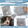 Travel Blanket Airplane Compact with Bag, Travel Essentials 3 in 1 Packable Airplane Blanket, Travel Pillow and Blanket Set, Inflatable Pillow, Luggage Sleeve & Backpack Clip (Light Grey) - Image 6