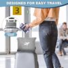 Travel Blanket Airplane Compact with Bag, Travel Essentials 3 in 1 Packable Airplane Blanket, Travel Pillow and Blanket Set, Inflatable Pillow, Luggage Sleeve & Backpack Clip (Light Grey) - Image 4